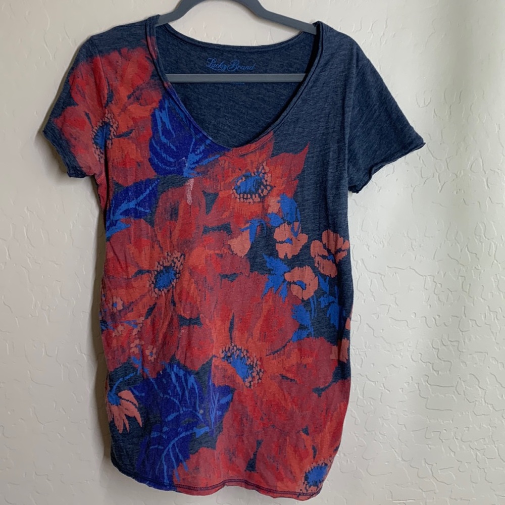Lucky Brand M Floral Tee